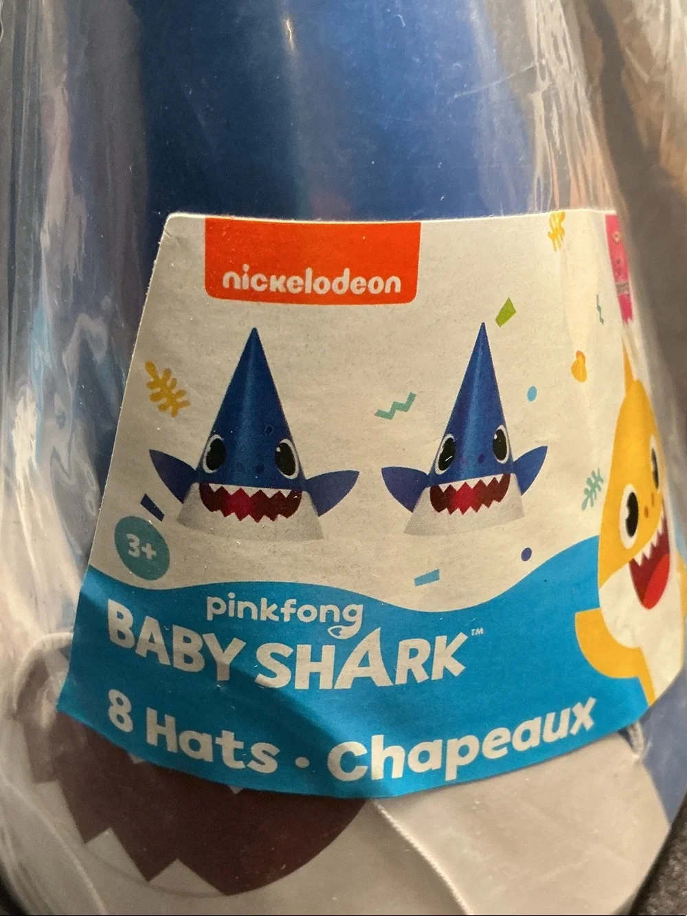 NWT Nickelodeon Baby Shark Blue Party Cone Hats (16) 2 packages